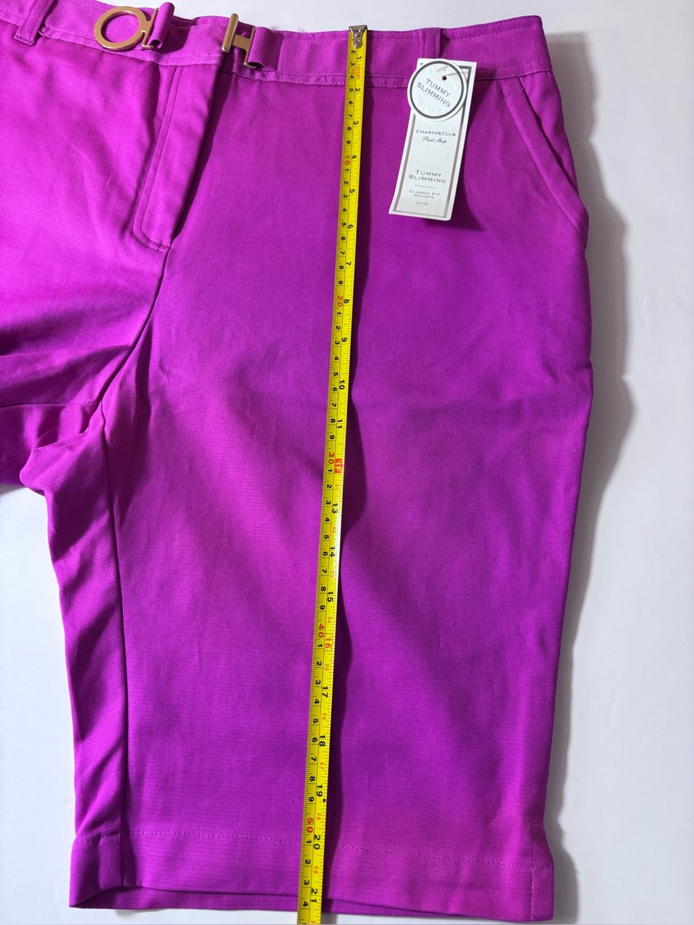 Charter Club Pant Shop Stretch Bermuda Shorts Tummy Slimming Classic Fuchsia 12 - Picture 10 of 11